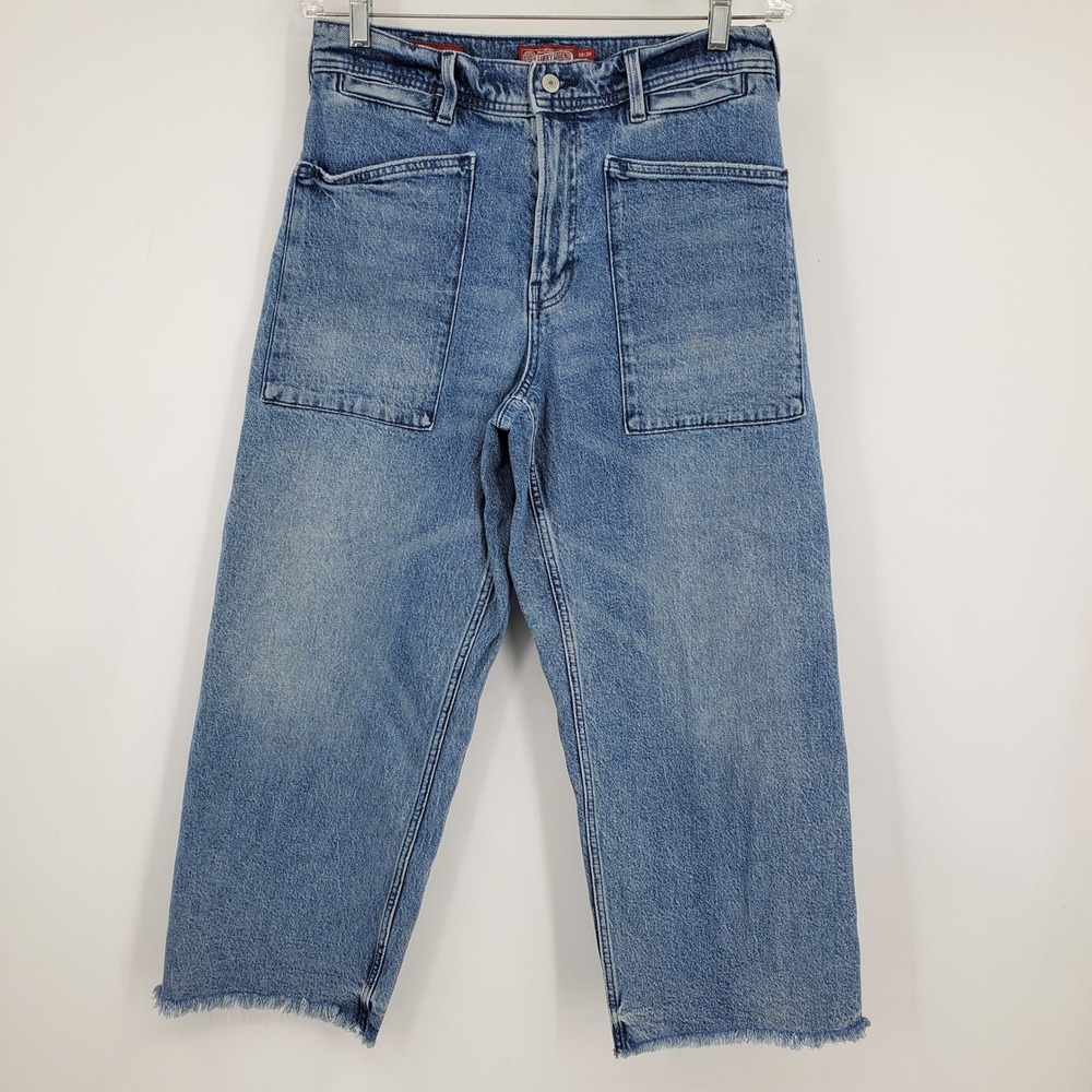 Lucky Brand Light Blue Cropped Ankle Patch-Pocket Jeans